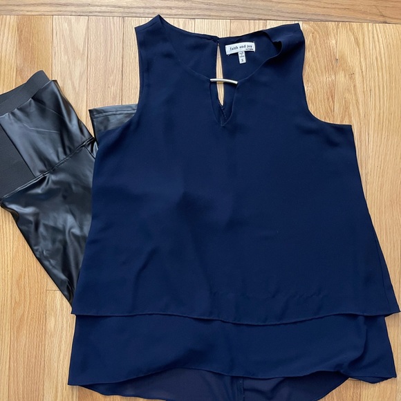 Faith and Joy Layer Tank with Silver Detail - Picture 1 of 7